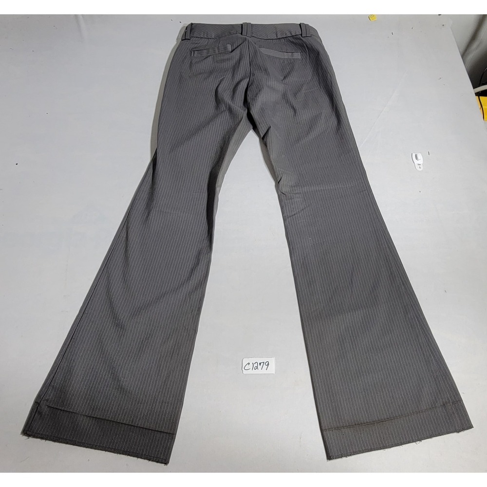 Banana Republic Petites Grey Pinstripe Flare Leg Trousers Pants 00P Low Rise - Picture 5 of 5